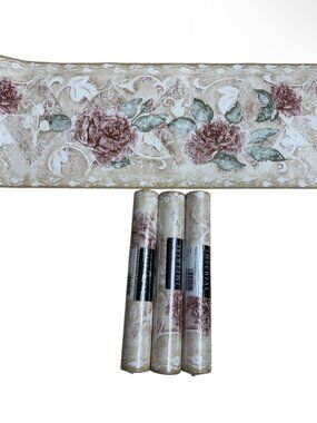 Vintage Wallpaper Border Floral French Cottage Roses Imperial 3 Rolls NEW